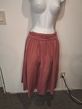 Baliln Size S Dusty Rose 100% Linen Skirt With Pockets